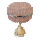 ▪️50s Pop and Modern Plastic Lamp Pink Globe and Cream Base Brand ME