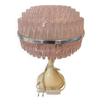 ▪️50s Pop and Modern Plastic Lamp Pink Globe and Cream Base Brand ME