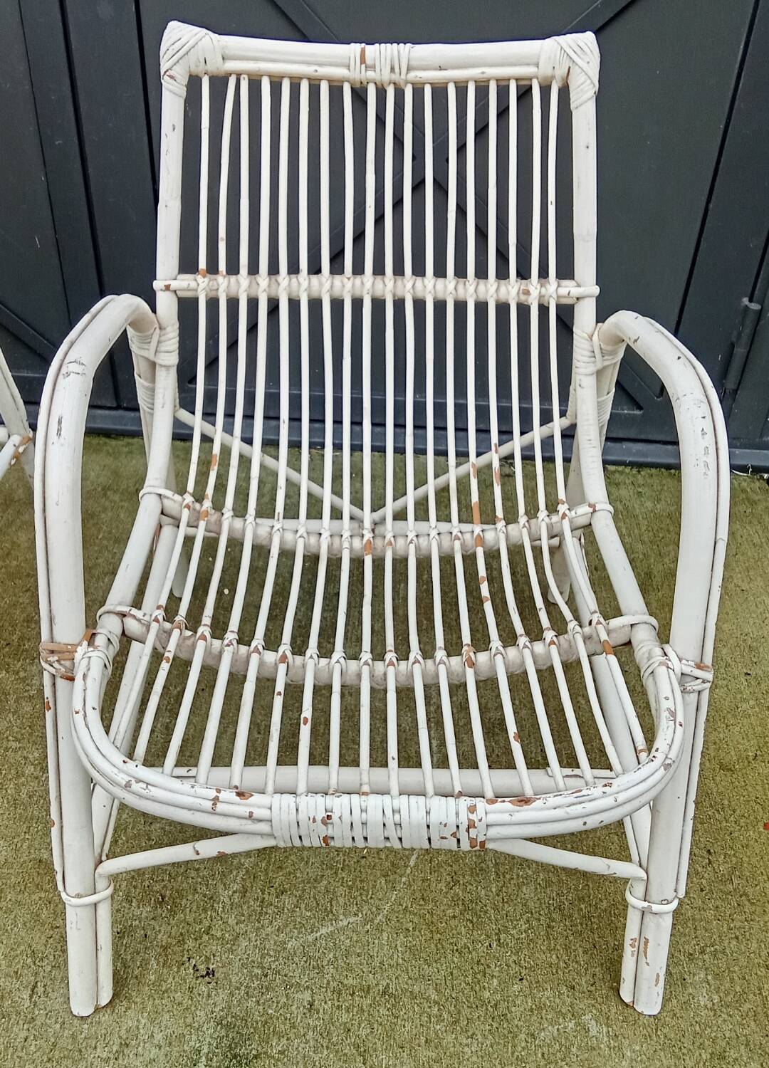 Set of 3 rattan armchairs from the 1970s