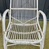 Set of 3 rattan armchairs from the 1970s