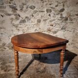 Antique folding demi-lune table, dining table, console.