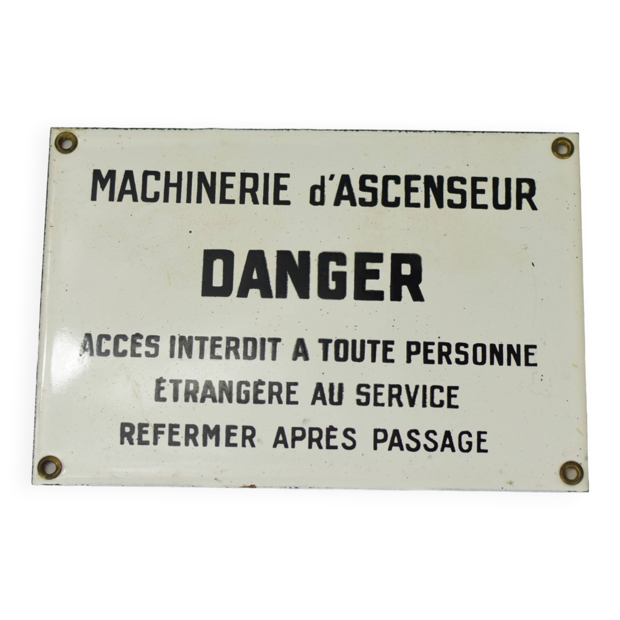 Danger enamel sign