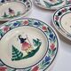 Set of 3 hollow plates and a henriot Quimper flat plate with traditional décor
