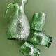 1 carafe and 3 green glasses from the '60s