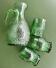 1 carafe and 3 green glasses from the '60s