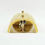 Pair of Mid-Century Scandinavian Glass & Brass Wall Lights by Fagerlund
