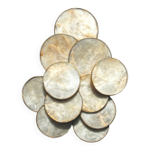 Set of 8 coasters & 3 mother-of-pearl bottle coasters
