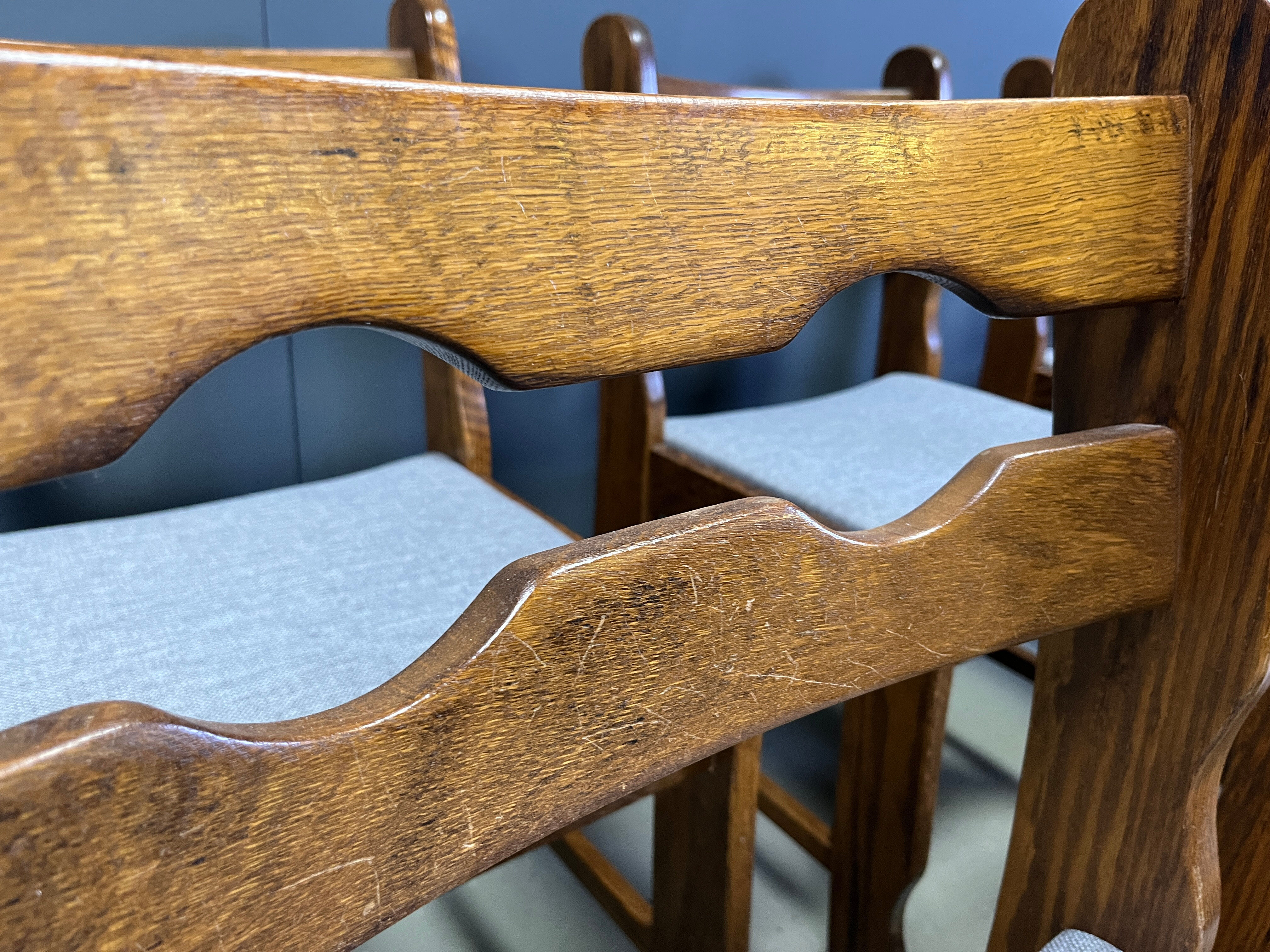 Brutalist dining chairs, set of 6 - 1960s