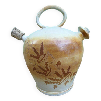 Rare Jarre à Huile Ancienne XIXème / Pot en Terre Vernissée