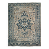 Tapis Persan Vintage Bleu Fait Main, Élégance Classique d’Iran, 293x391 Cm