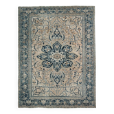 Tapis Persan Vintage Bleu Fait Main, Élégance Classique d'Iran, 293x391 Cm