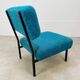 Modernist armchair from the 1950s in vintage blue boucle fabric.