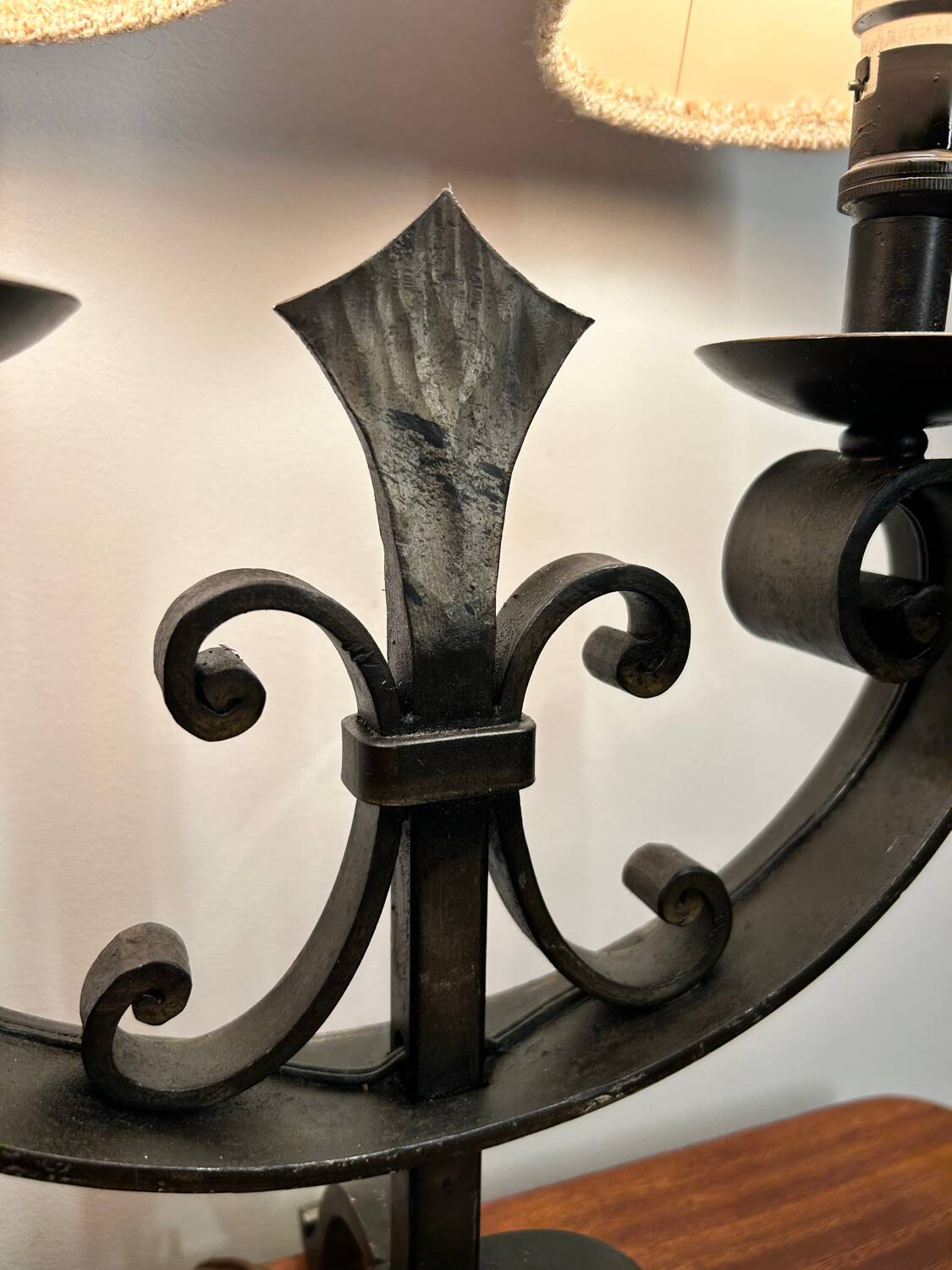 Brutalist wrought iron lamp from the 60s