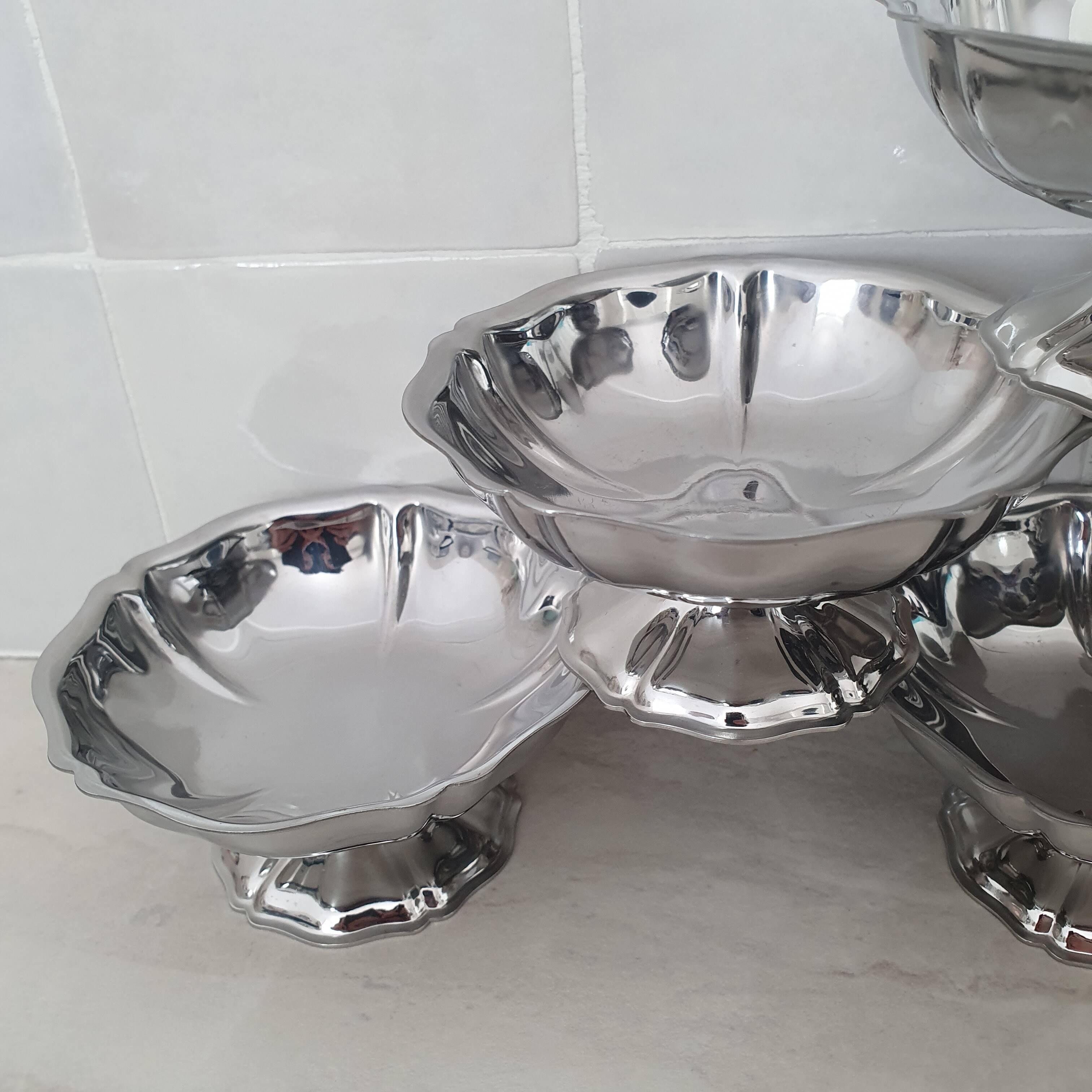 6 dessert bowls by Guy Degrenne in 18/10 stainless steel