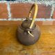 Antique terracotta teapot + bamboo handle, vintage japanese style