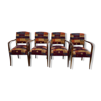 Set of 4 bridge armchairs