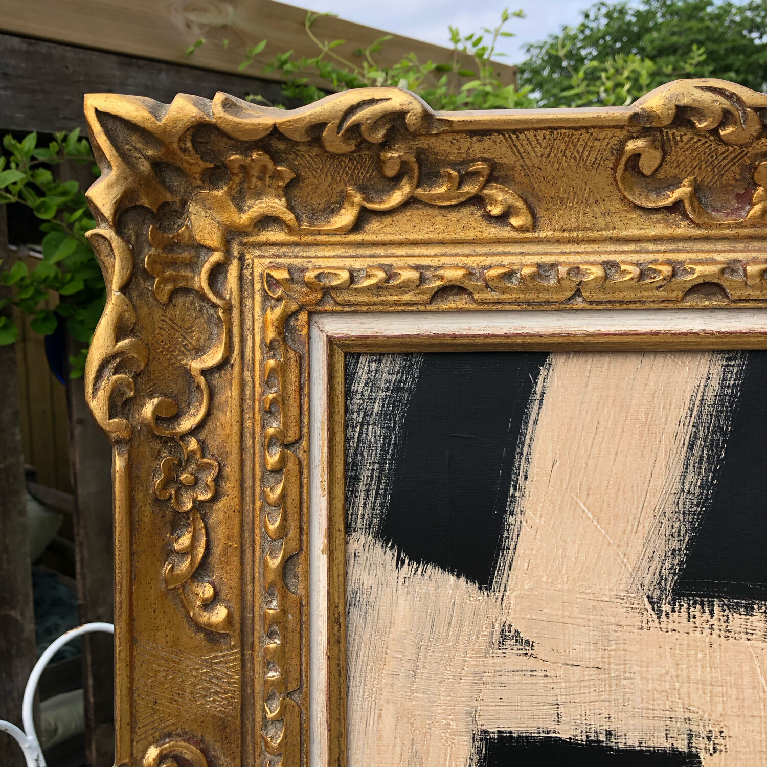 Monochrome abstract painting