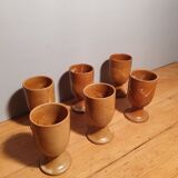 Set of 6 sandstone foot glasses