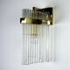 Gaetano Sciolari for Lightolier wall sconce, Murano glass rods & gilt brass, Italy, 1970s