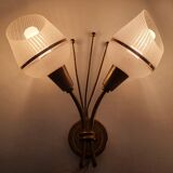 Pair of Arlus gold globe tulip wall lights from the 60s