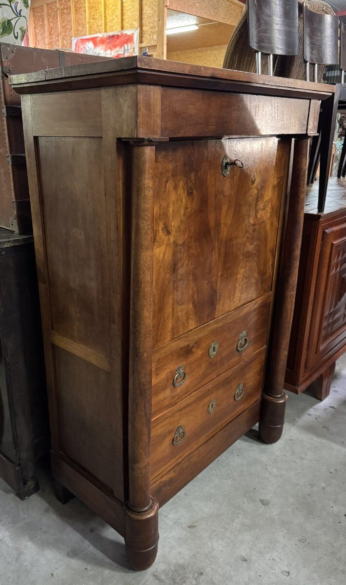 Empire period walnut secretary
