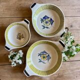 Set of 3 vintage serving dishes from the Flamingo series by Stavangerflint