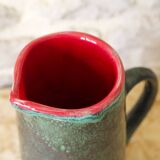 Glazed ceramic pitcher