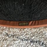 Ottoman model " King" in brown whiskey leather by Roger Vandenbeuck for Strassle , SWITZERLAND