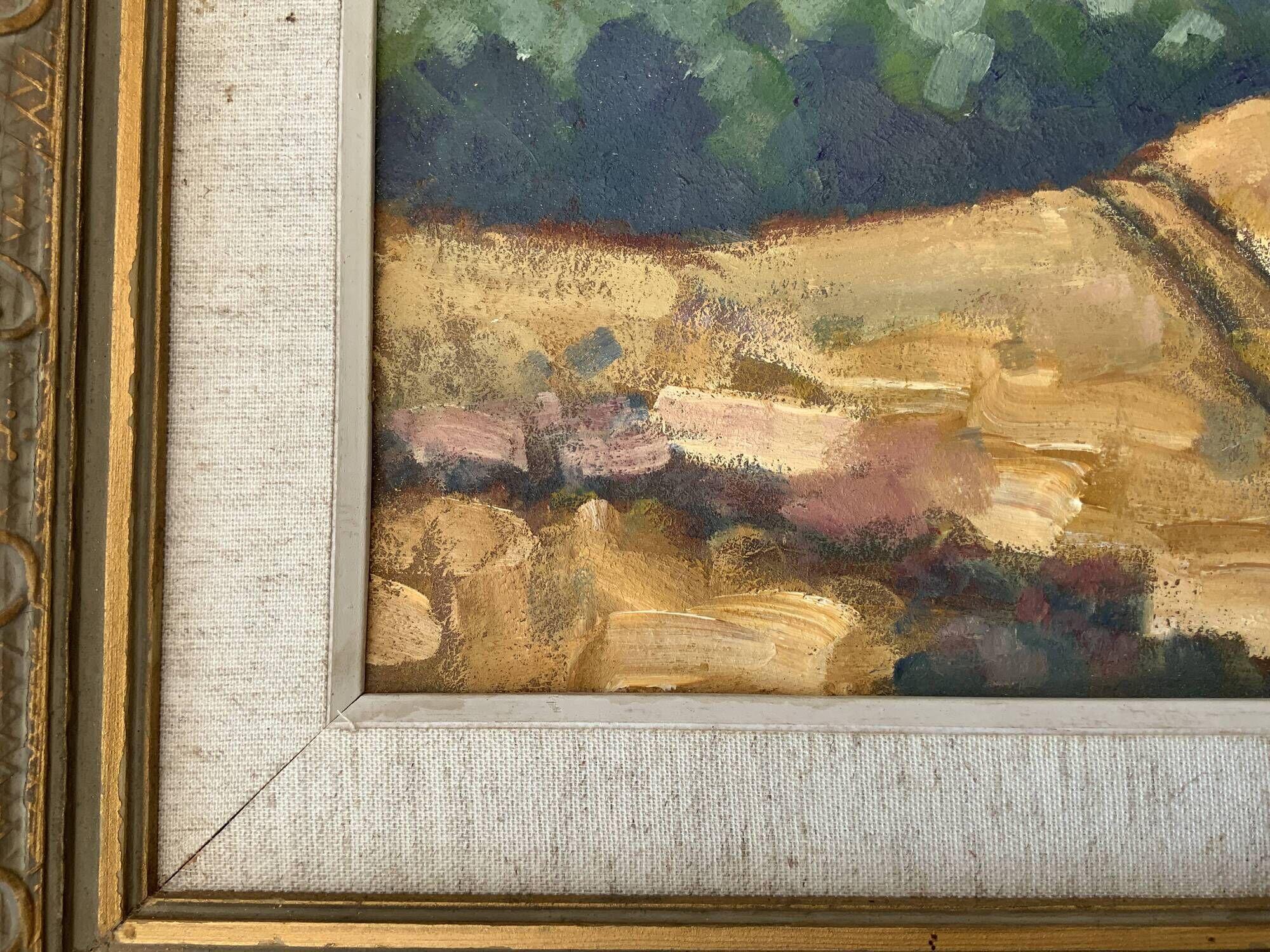 Vintage Impressionist Oil Painting Landscape, Signed R. Grinberg