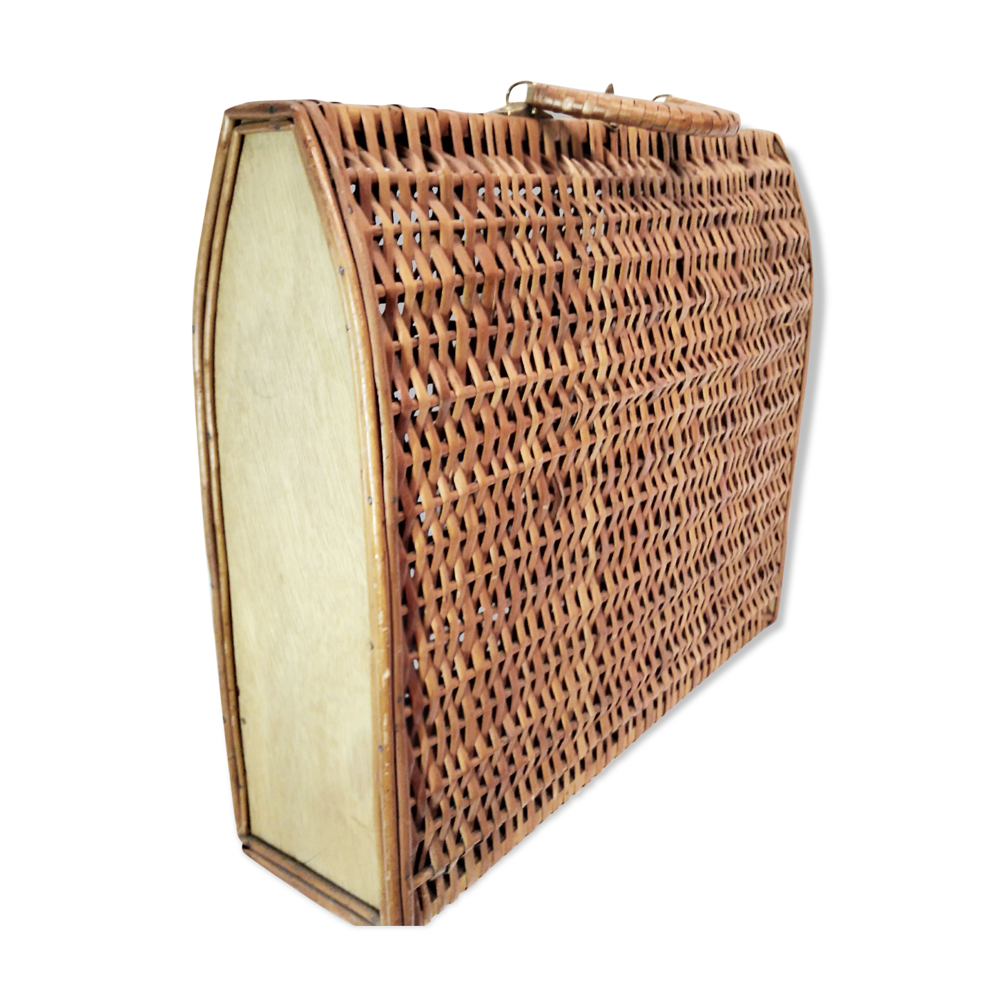 1960 wicker suitcase