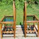 Pair of rattan and bamboo bedside tables