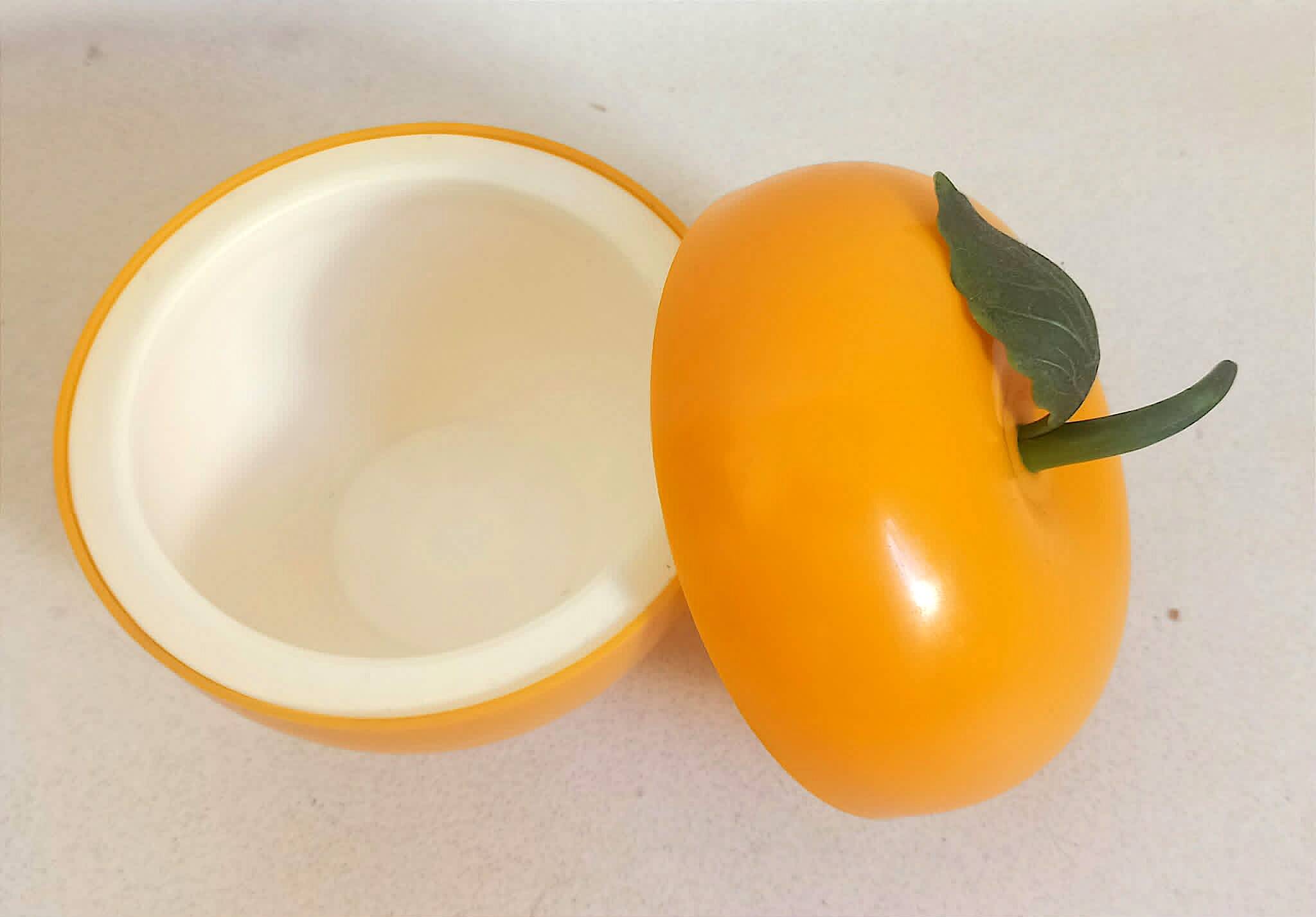 Orange ice bucket 1970s Height 17 cm