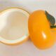 Orange ice bucket 1970s Height 17 cm