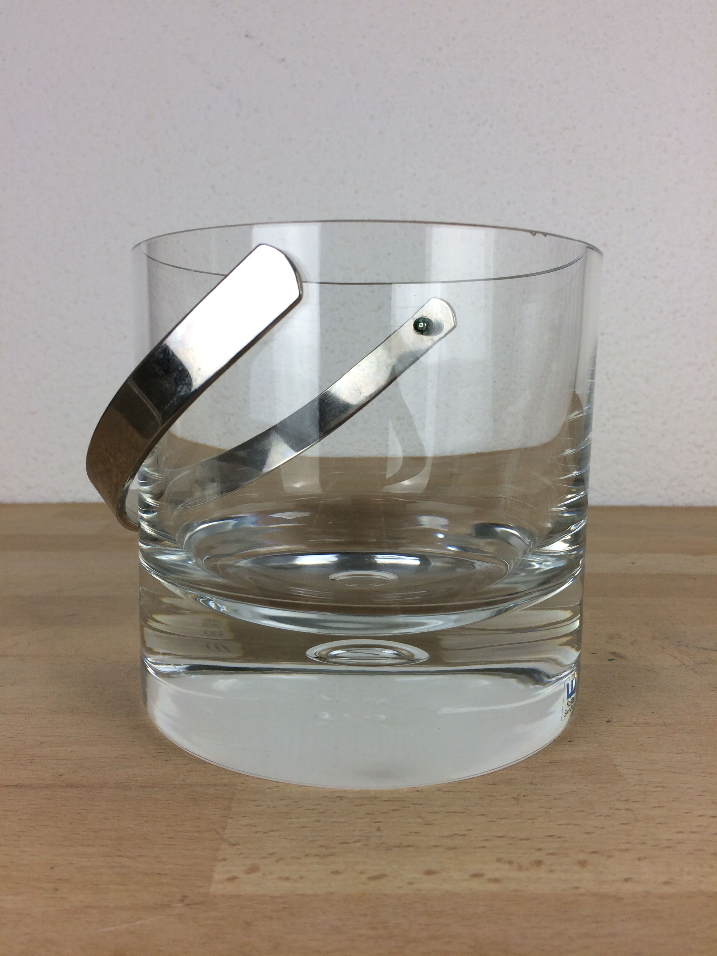 Crystal ice bucket by Vicke Lindstrand for Kosta Sweden, Pippi model