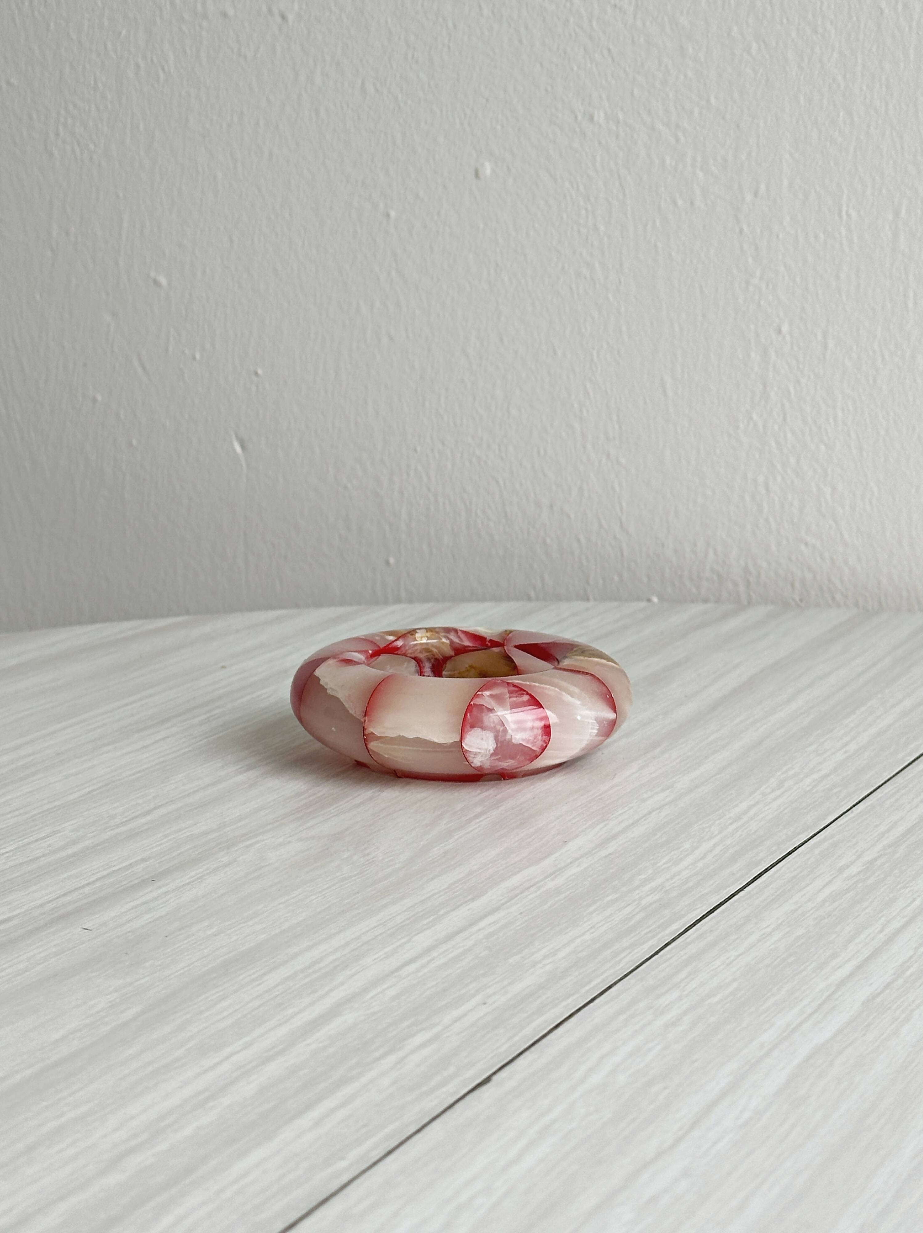 Ashtray in natural pink alabaster
