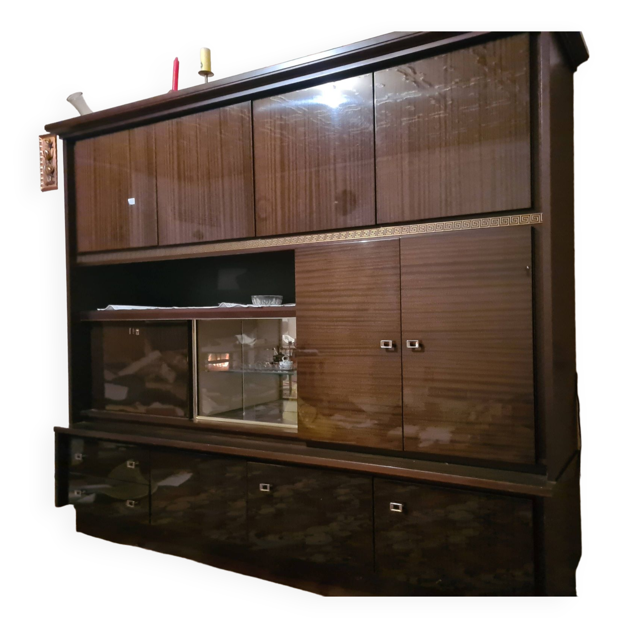 Large lacquered wooden sideboard from the 80s