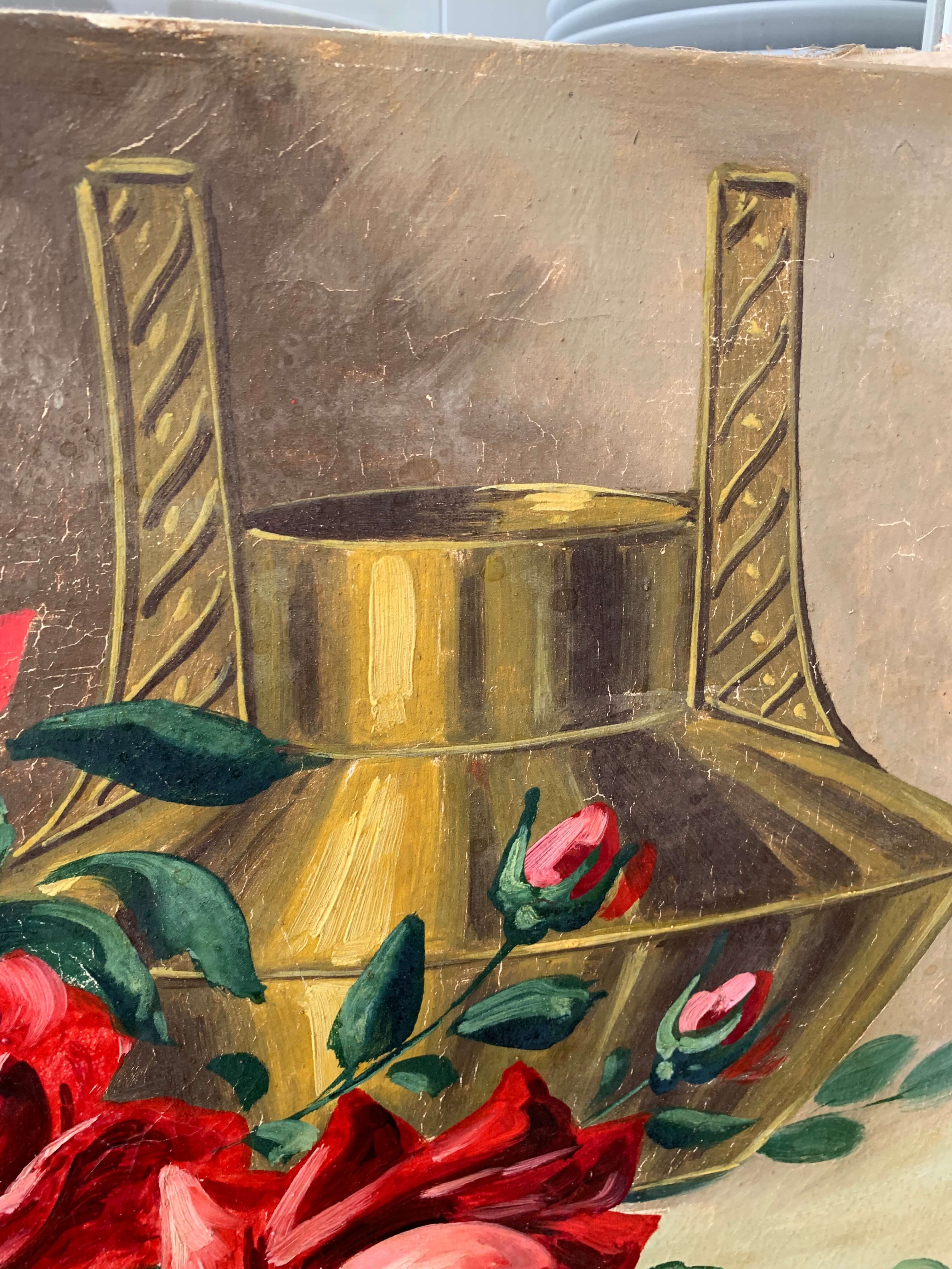 Ancienne peinture de roses