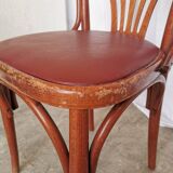 Chaise de salle à manger vintage en bois courbé : dossier éventail style Thonet, pub irlandais des années 1970