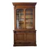 Old XL Napoleonic oak glass bookcase, 19th century