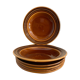 6 toulouse brown hollow plates made of St Amand earthenware