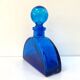 Flacon XL ancien en verre bleu cobalt