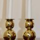 Pair of Swedish brass candlesticks from the mid-century by Gusum.