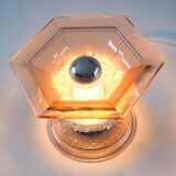 Art Deco pink glass lamp