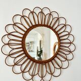 Vintage rattan mirror from the 60s