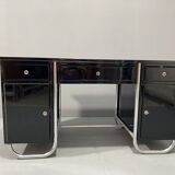 Bureau moderniste tchécoslovaque en chrome et bois, années 1950, Europe