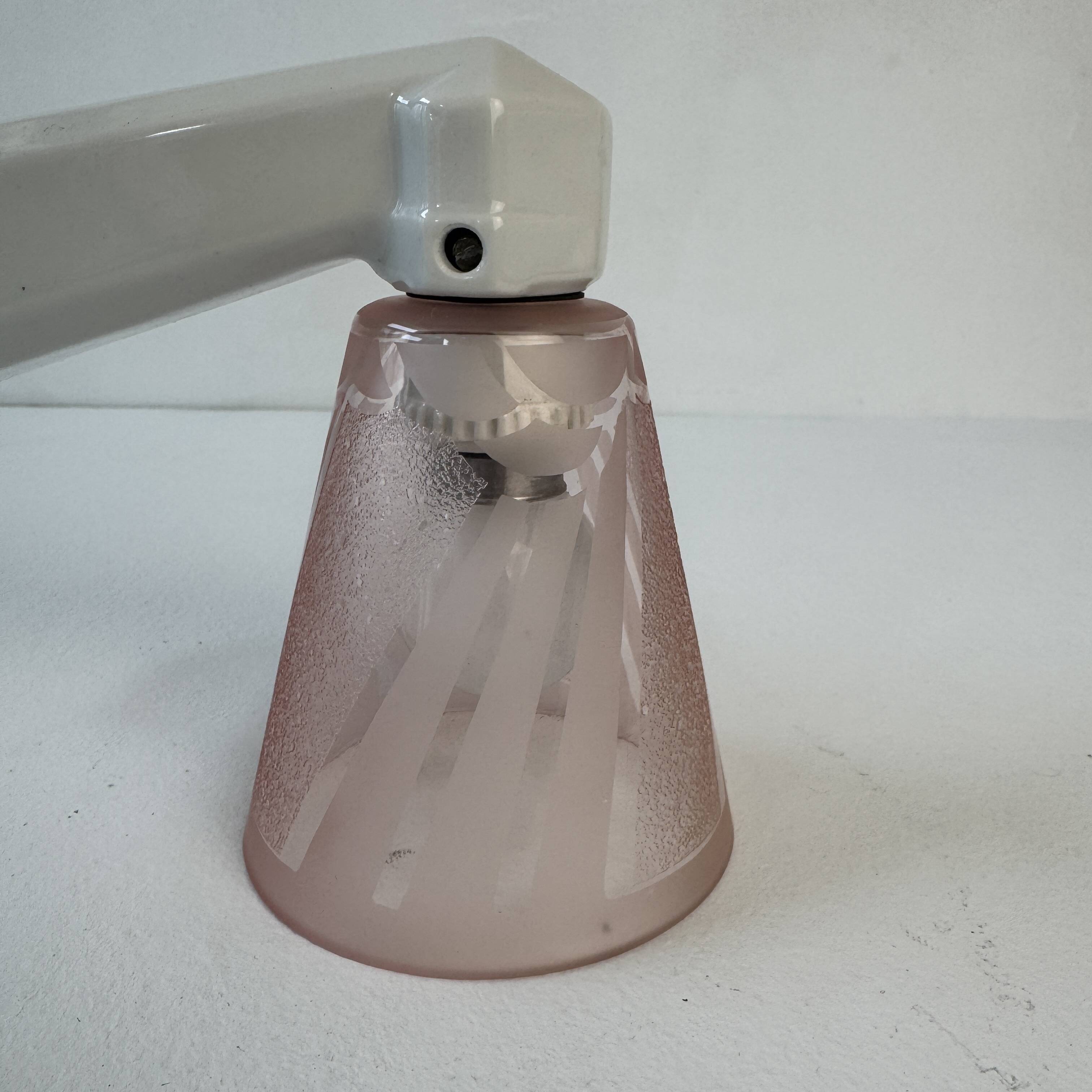 Vintage Art Deco pink glass wall light