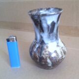 Glazed vase shiny white silver