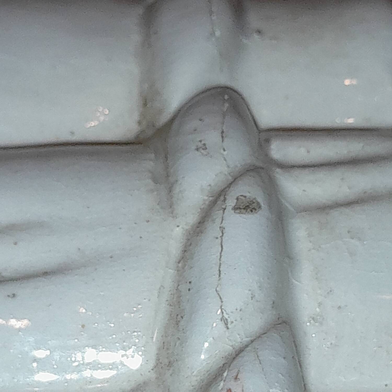 Porte-parapluie vintage italien en céramique blanche style bambou