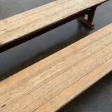 Pair of oak farm benches