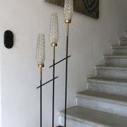 Vintage 3-light floor lamp, Arlus style, Art Deco spirit, 1950s.